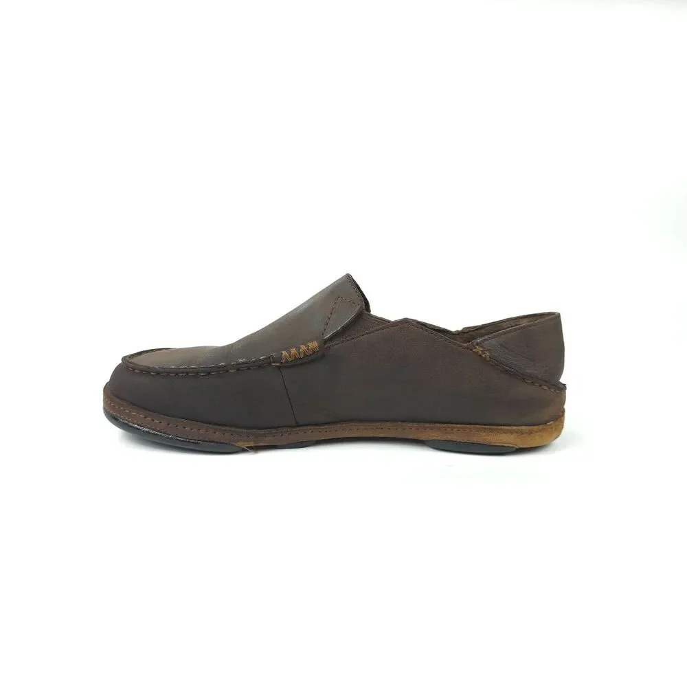 OLUKAI Moloa Leather Slip On Shoes Beachy Boho Coastal Hawaiian VSCO Casual 10.5